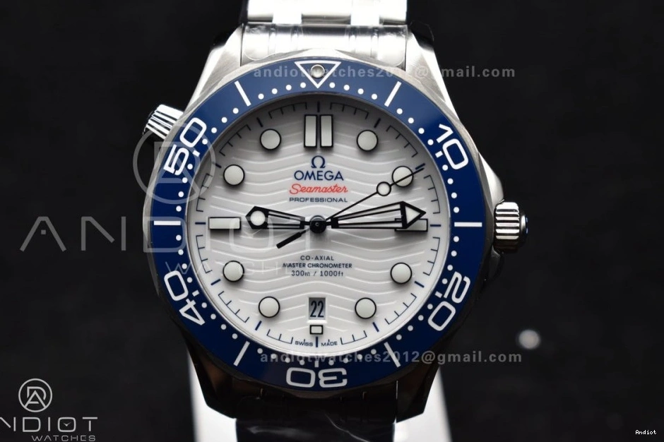 White A2824 Ceramic 1:1 Bracelet SS Edition Blue Seamaster Bezel on 300M SS Dial Diver VSF Best 1219
